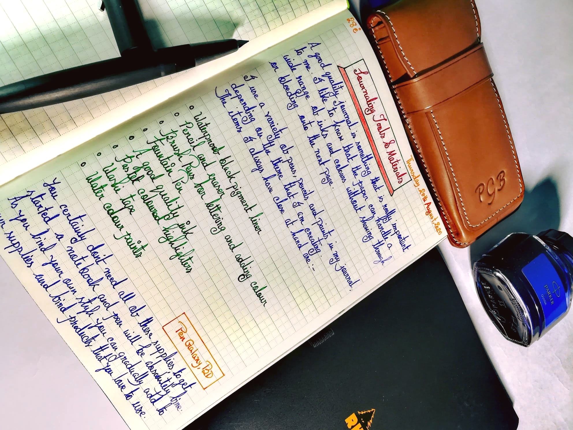 Journaling with fountain pens