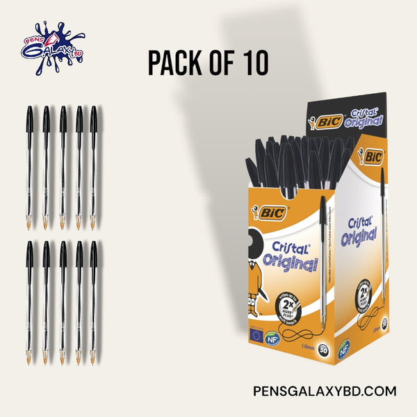 BIC Cristal Original Ballpoint Pen - Black - 10 Pieces Pack image