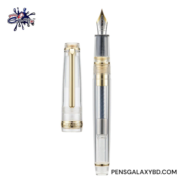 Jinhao 82 Fountain Pen - Transparent Clear - Uncapped Front Image