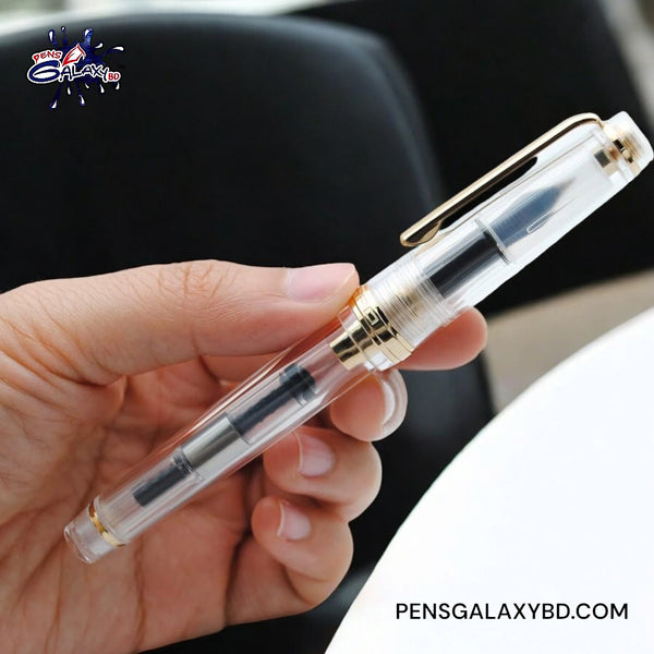 Jinhao 82 Fountain Pen - Transparent Clear - Holding The Pen