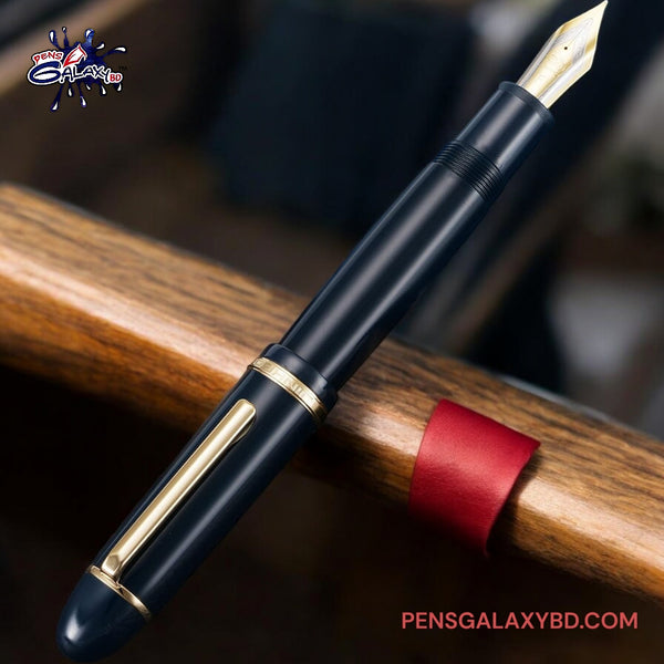 Jinhao X159 Fountain Pen - Black - On a wooden shelf image