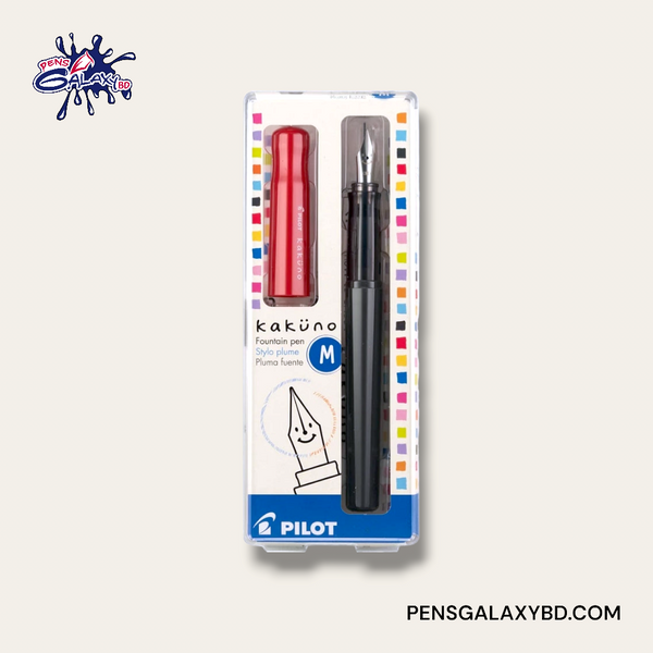 Pilot Kakuno Fountain Pen - Red/Gray - Packaging box image