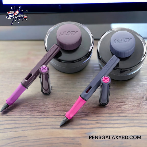 LAMY Safari Fountain Pen - Violet Blackberry (special edition) - With new inks and Pink Cliff pen image