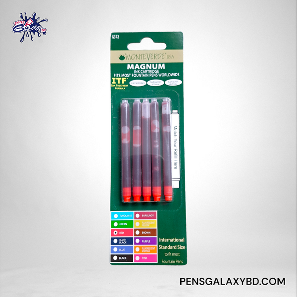 Monteverde USA Magnum International Long Ink Cartridges - Pack of 5