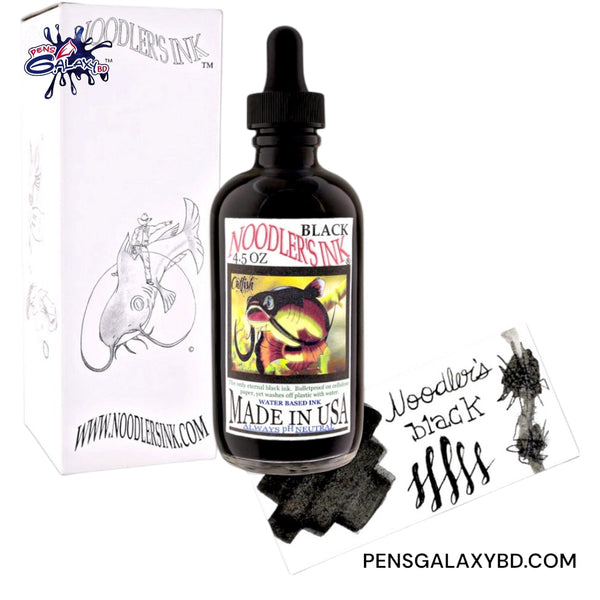 Noodler's Black - 4.5oz Bottled Ink with Free Charlie Pen - Front image