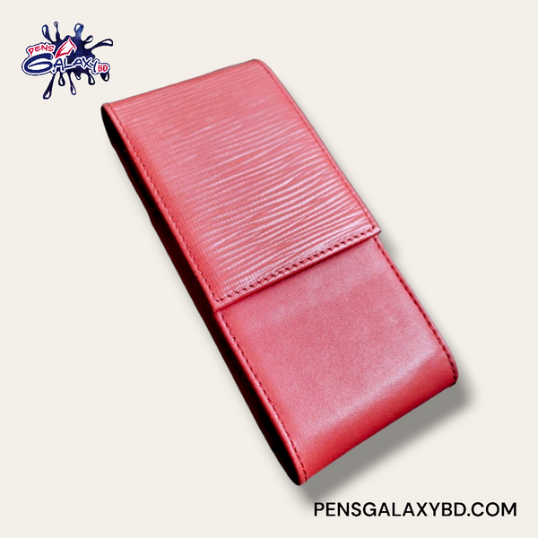 Leather Pen Case for 3 pens – PGB Vermilion