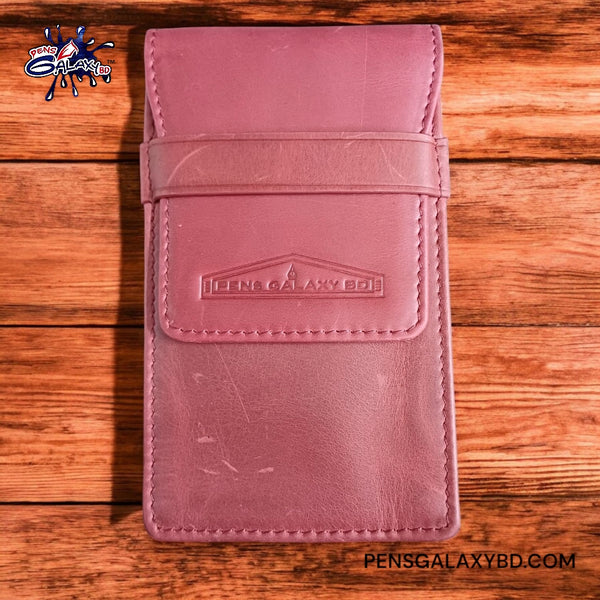 Leather Pen Case For Four Pens - Ruby Wine