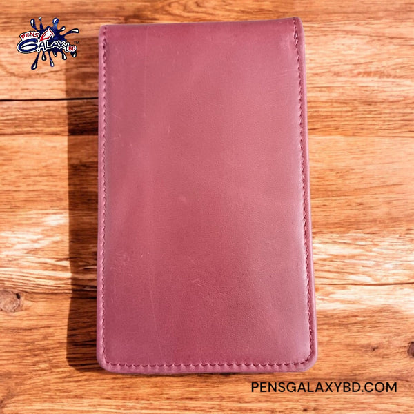 Leather Pen Case For Four Pens - Ruby Wine