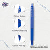 PILOT BP-1-RT Ballpoint Pen - 12 Pieces - Blue - Fine Point - Features Click Action - Comfort Grip - 0.7MM Fine Tip Image