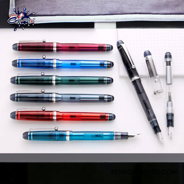 Pilot Custom 74 Fountain Pen - Smoke - With all eight colors