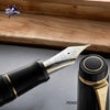 Pilot Custom Urushi Fountain Pen - Black - Nib and cap detail image