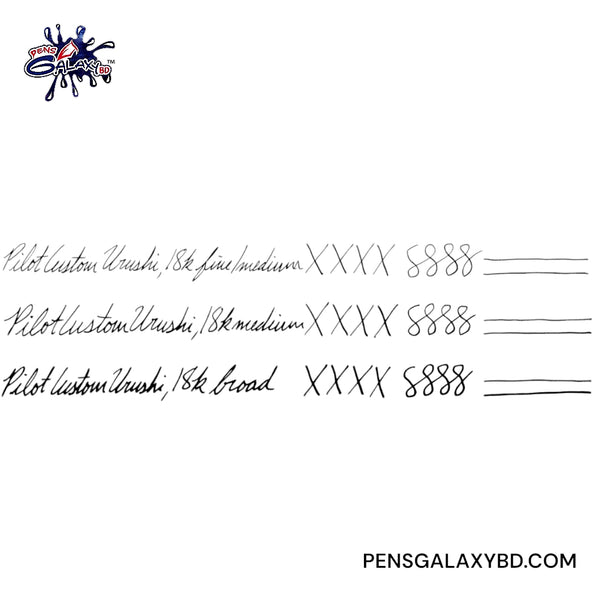 Pilot Custom Urushi Fountain Pen - Black - Writing Sample image