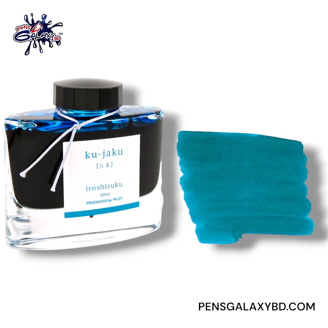 Pilot Iroshizuku Fountain Pen Ink 50 Ml - Ku-jaku Peacock (Deep Turquoise Blue)