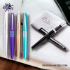 Pilot Metropolitan Fountain Pen - Plain Black - With other colors on a white cloth image