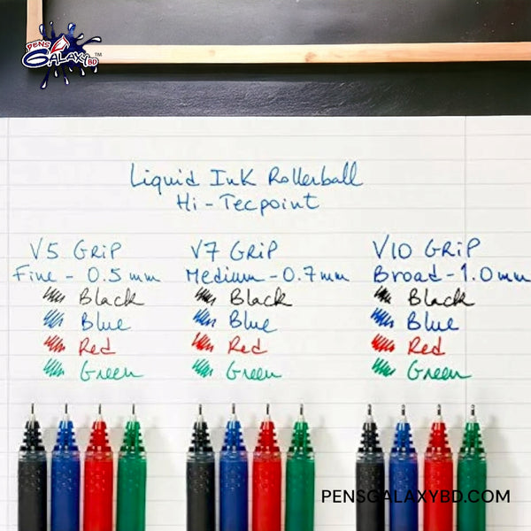 PILOT BXGPN Hi-Tec point V5 Grip Pen 3 Color Set - Writing sample