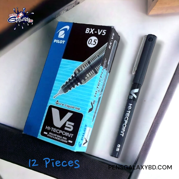 PILOT BX Hi-Tec point V5 Pen 12 PC - Black with box front image