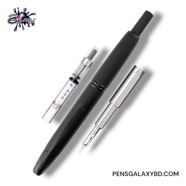 Pilot Vanishing Point Fountain Pen in Matte Black - 18K Gold - With converter 40 and inside mechanism image