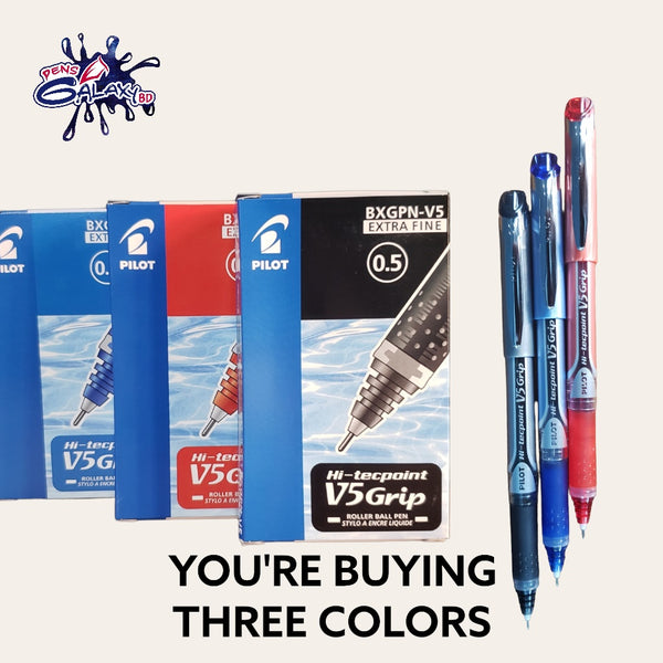 PILOT BXGPN Hi-Tec point V5 Grip Pen 3 Color Set - Detailimage