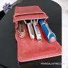 Leather Pen Case For Four Pens - Ruby Wine