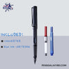LAMY Safari Charcoal Black Fountain Pen - Comes with an ink converter and blue ink cartridge combo package image
