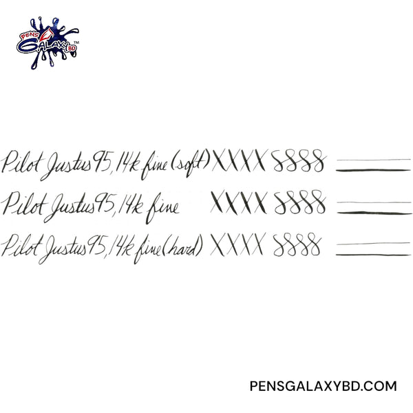 Pilot Justus 95 Fountain Pen - Black/Gold -Writing Sample