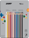 LAMY 4 PLUS COLOR PENCILS METAL BOX 12 PCS