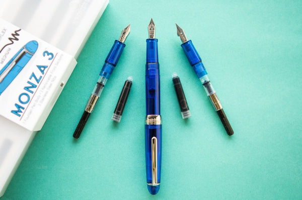 Monteverde Monza 3 Fountain Pen Gift Set - Blue