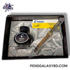 Pilot Custom 823 Fountain Pen in Amber - Packaging image with a Namiki 70ml Black ink