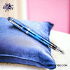 Pilot Custom 74 Fountain Pen - Blue - On a blue pillow image