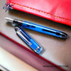 Pilot Custom 74 Fountain Pen - Blue - On a leather diary image