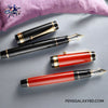 Pilot Custom Urushi Fountain Pen - Vermillion - With Black color comparison image