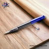 Pilot Kakuno Fountain Pen - Blue/Gray -On a bright wooden desk image