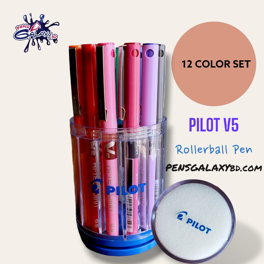 Pilot V5 Hi-Tech Rollerball Pen Set of 12 – Pens Galaxy BD