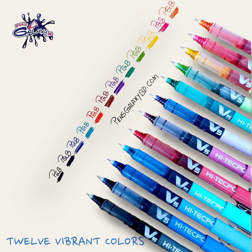 Pilot V5 Hi-Tech Rollerball Pen Set of 12 – Pens Galaxy BD